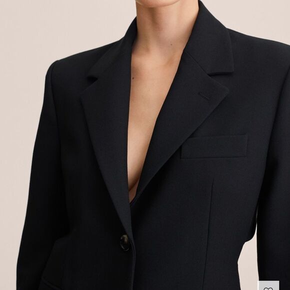 Mango Black Blazer w/ Open Back NWT Size M - Picture 8 of 14